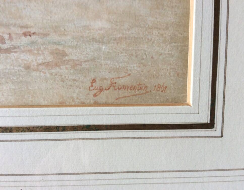 Peinture Tableau, Pastel: Tableau signé Eugène Fromentin  Chamelier