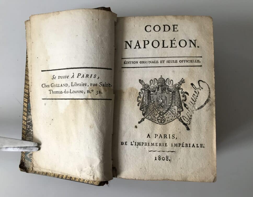 Estimation Livre, manuscrit: Code Napoléon 1808