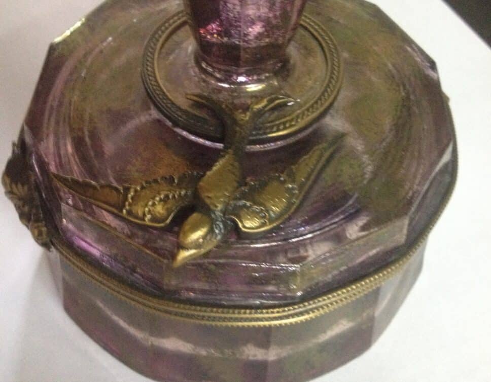 Gros Encrier d’ordonnance en Cristal et Bronze Doré Epoque Napoléon III, France, XIXème Siècle