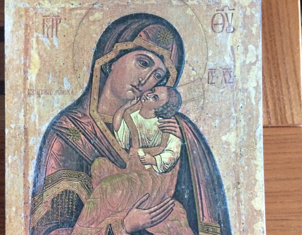 Peinture Tableau, Pastel: Tableau « Vierge et l’enfant » Russie 16e siècle