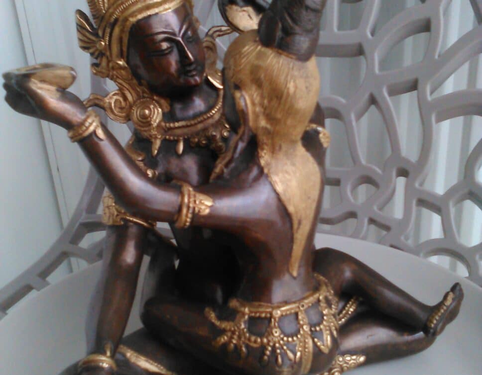 statuette en bronze de Shiva et son épouse