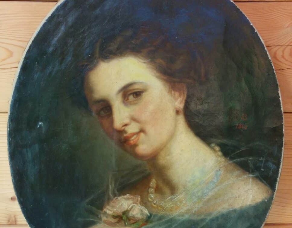 Peinture Tableau, Pastel: Tableau peintue portrait jeune femme