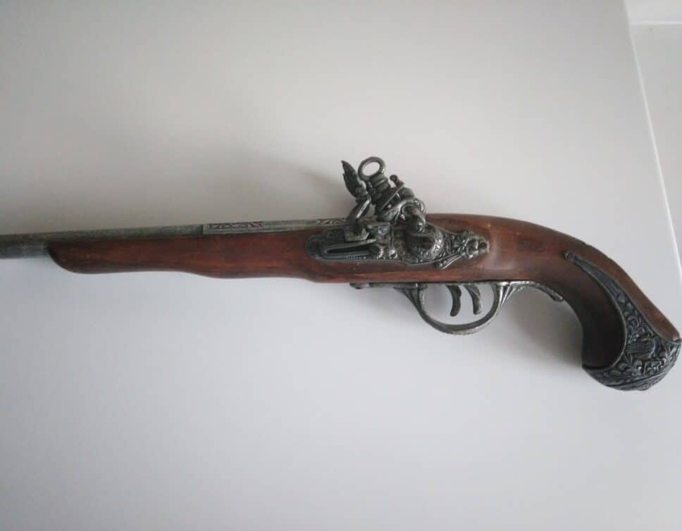 Pistolet à silex double canon St Etienne 1718