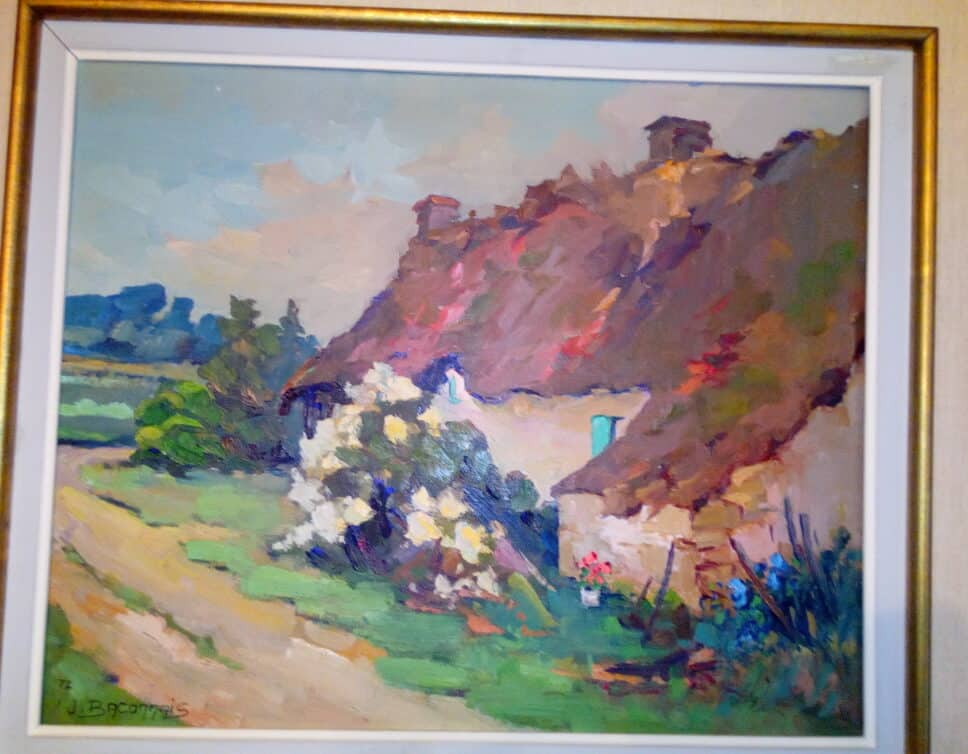Peinture Tableau, Pastel: J Baconnais paysage de Bretagne