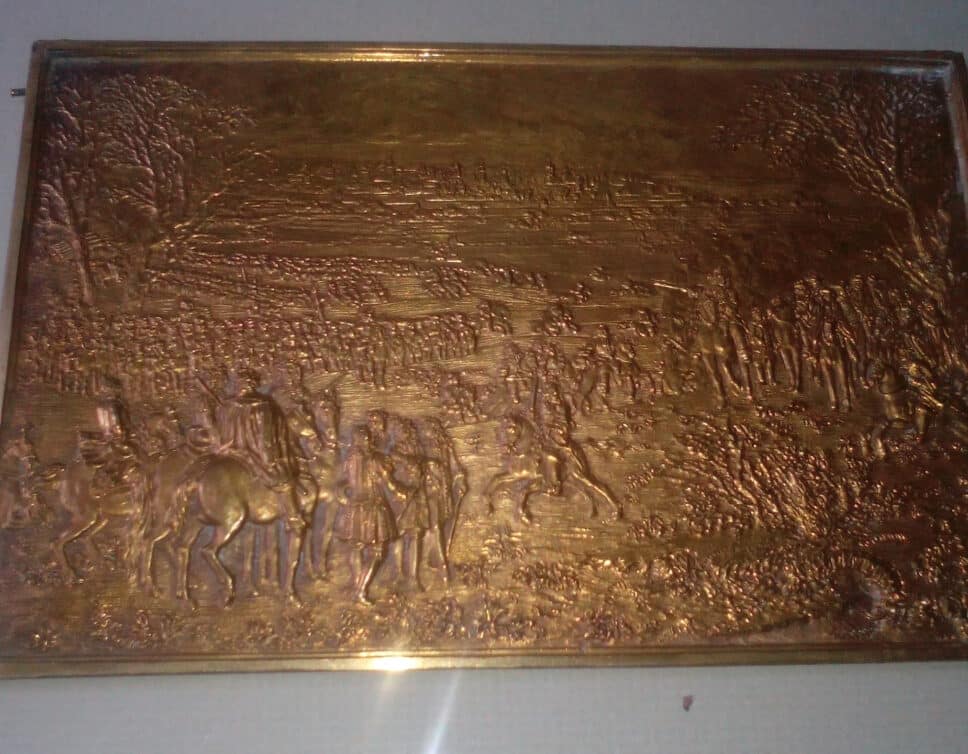 2 Plaques de bronze dorée signée Louis Thomire