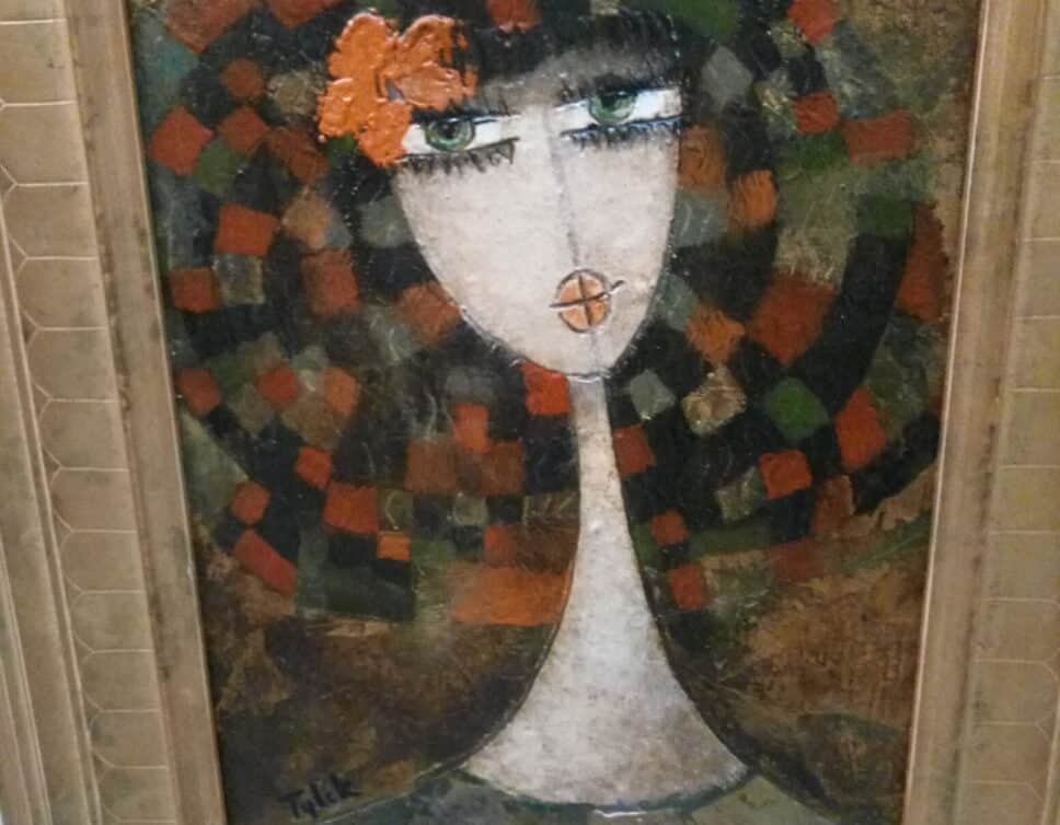 Peinture Tableau, Pastel: Tableau tylek – jeune fille en fleurs.