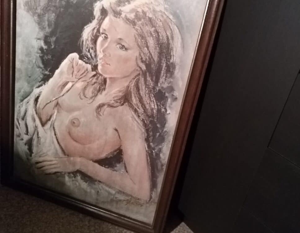Peinture Tableau, Pastel: tableau femme blonde nue