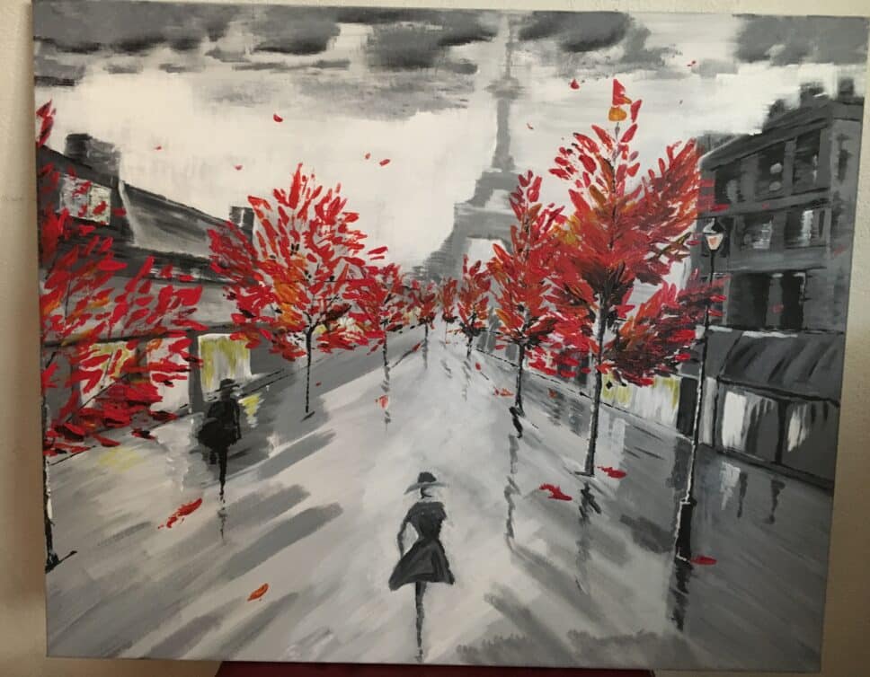 Peinture Tableau, Pastel: Paris en automne