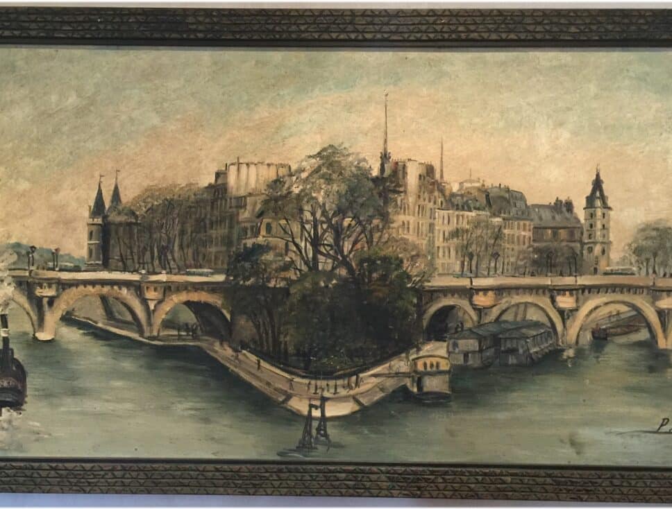 Peinture Tableau, Pastel: Tableau signé  de P.Farge le pont neuf