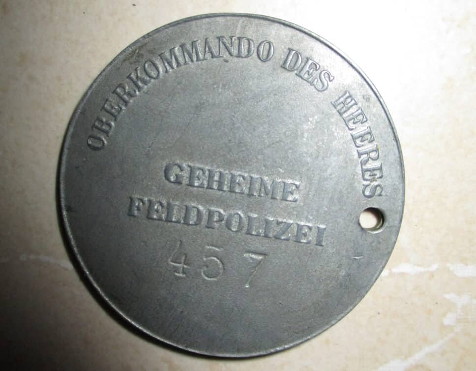 disque de mandat de la police allemande seconde guerre
