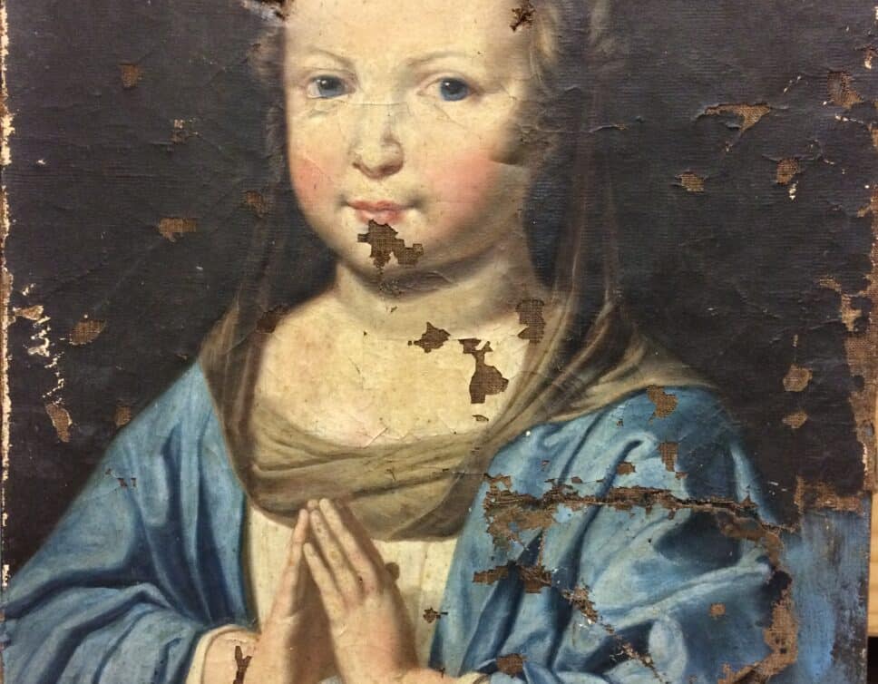 Peinture Tableau, Pastel: Enfant en prière