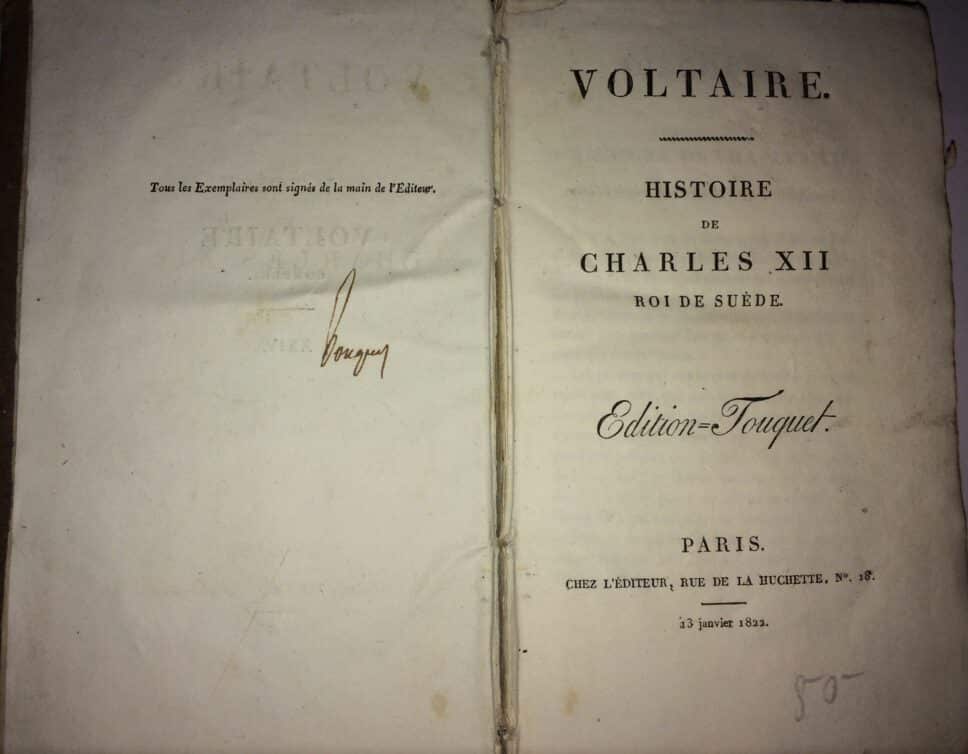 Estimation Livre, manuscrit: Livre Histoire de Charles XII de Voltaire
