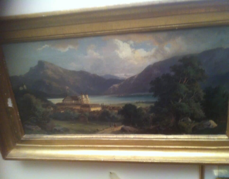 Peinture Tableau, Pastel: TABLEAU paysage montagne xixème signé A LEPEE