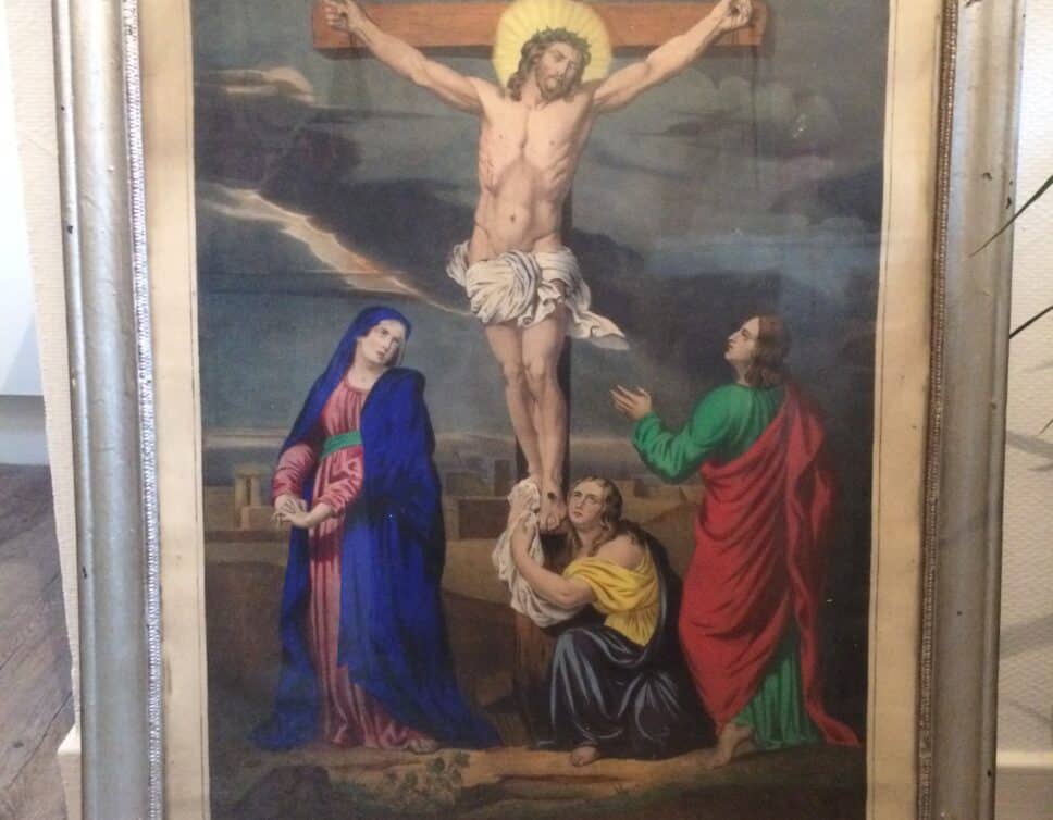 Lithographie N.S Jesus mourant sur la croix