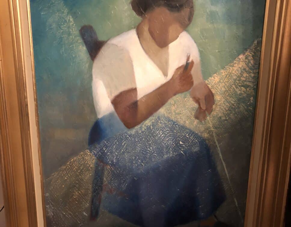 Peinture Tableau, Pastel: Tableau signé Toffoli « La femme du pêcheur »