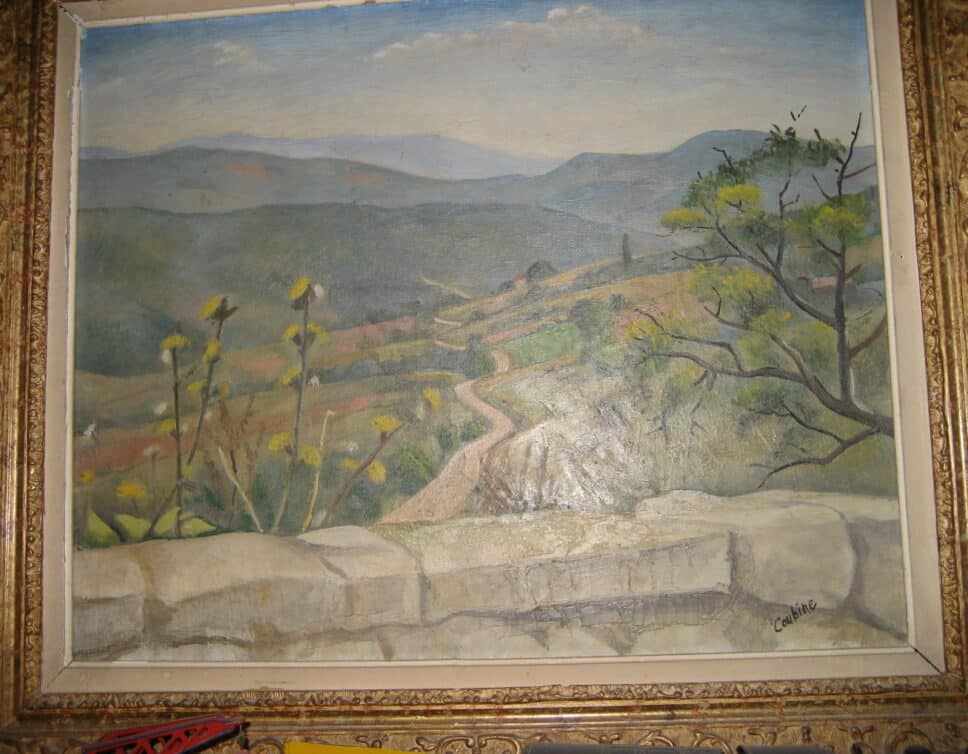 Peinture Tableau, Pastel: tableau peinture à l’huile,paysage  Paysage signé Coubine.Offert par son épouse,notre amie d’alorse d’alors.  46cm/59cm