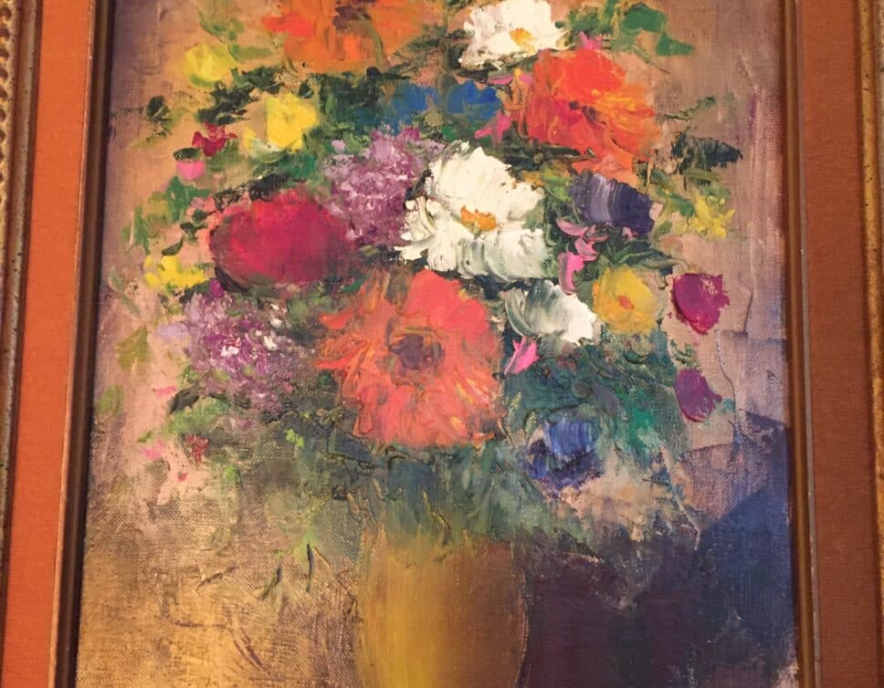 Peinture Tableau, Pastel: Tableau bouquet fleurs Dunoyer