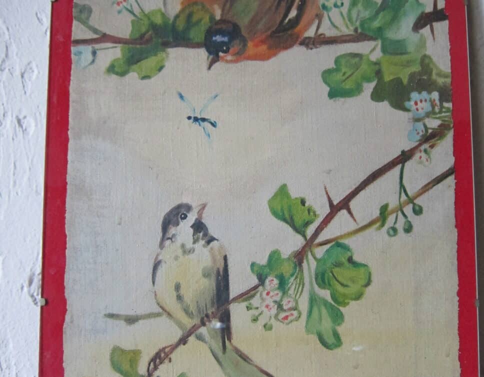 Peinture Tableau, Pastel: Peinture oiseau E Brunaud