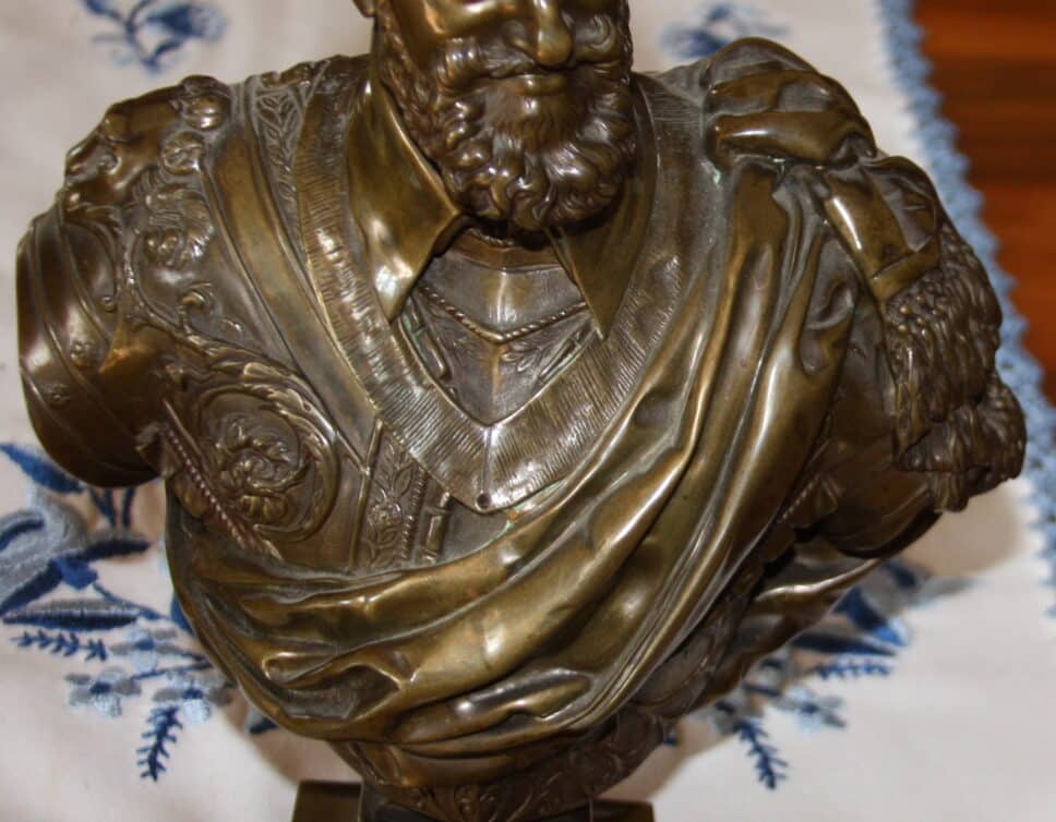 sculpture en bronze buste d’Henri IV