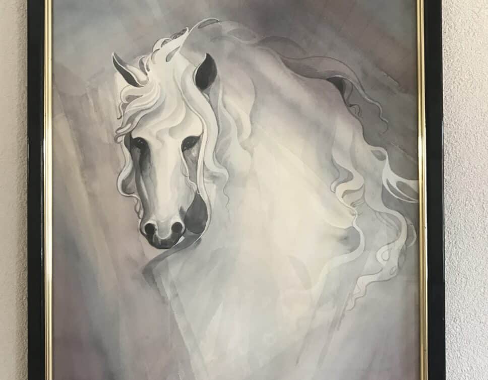 Peinture Tableau, Pastel: Tableau tête de cheval