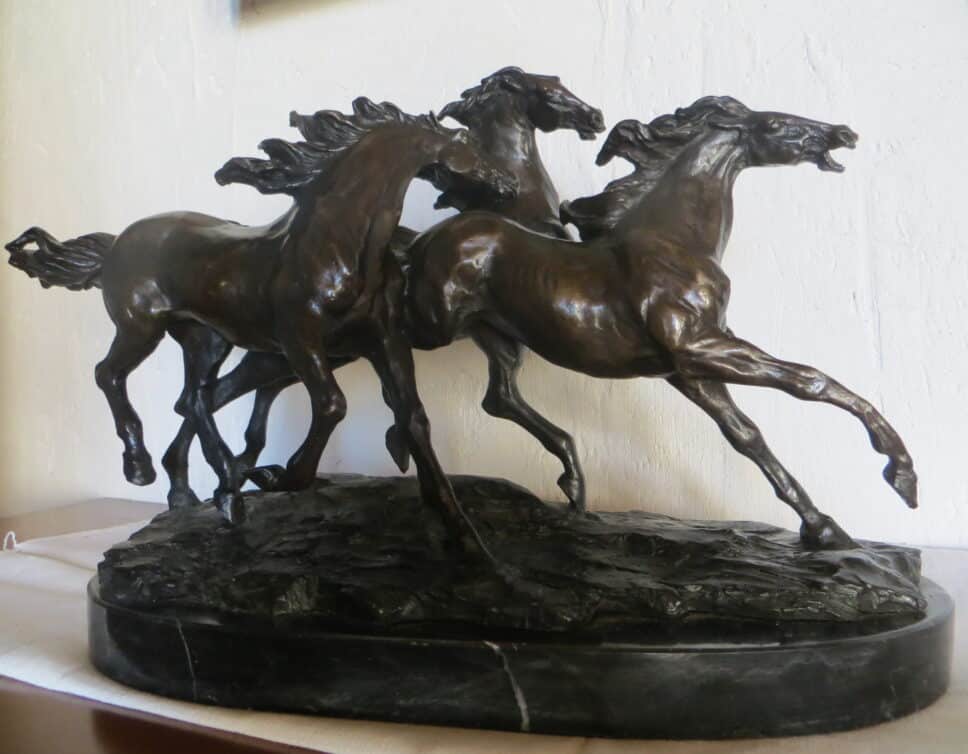 Bronze groupe de chevaux