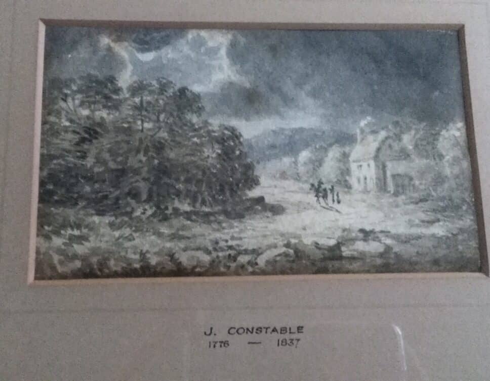 Peinture Tableau, Pastel: Scène de village de J.Constable