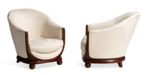 Jules LELEU - Paire de fauteuils gondoles