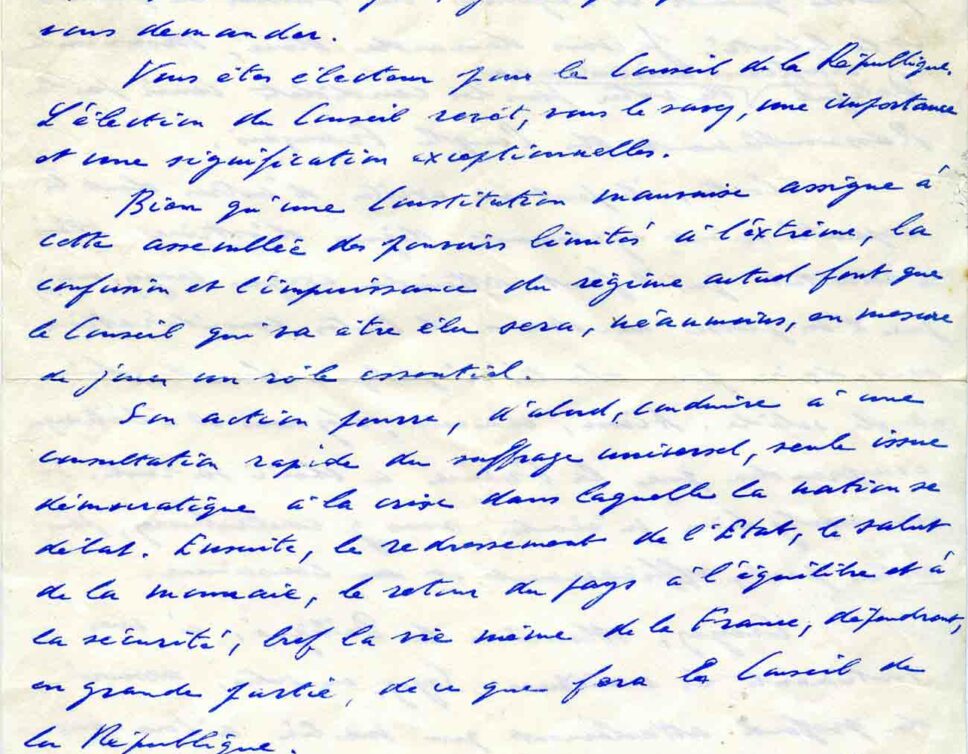 Estimation Livre, manuscrit: Lettre général De Gaulle