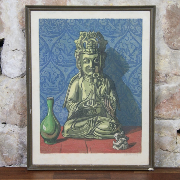 Lithographie Buddha Signée / Numérotée