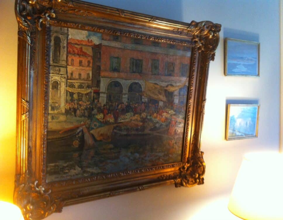 Peinture Tableau, Pastel: Huile d’Abel Truchet: Le Marché de Venise