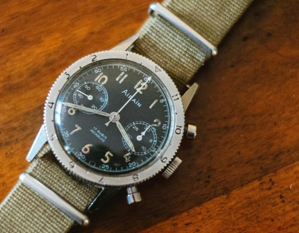 Estimation Montre, horloge: Montre chronographe AIRAIN vintage type XX
