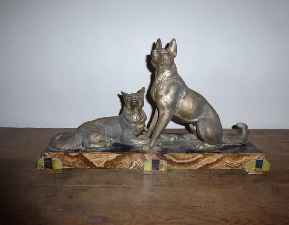Sculpture loups en bronze
