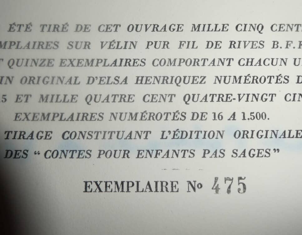 Estimation Livre, manuscrit: livre J Prévert