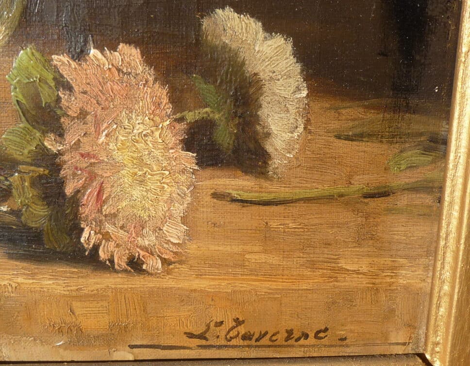 Peinture Tableau, Pastel: tableau de Louis Taverne, bouquet de feur