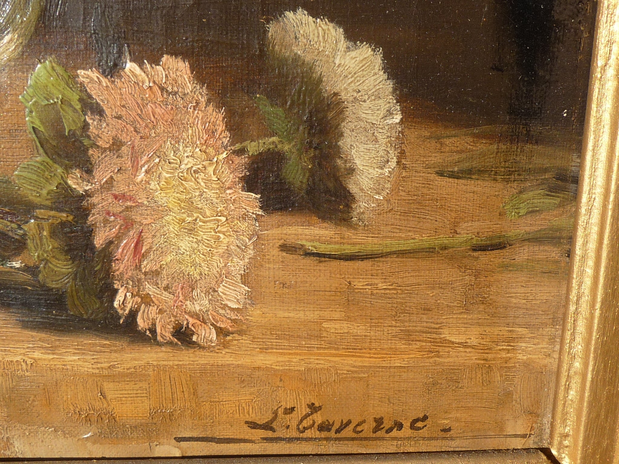 Peinture Tableau, Pastel: tableau de Louis Taverne, bouquet de feur