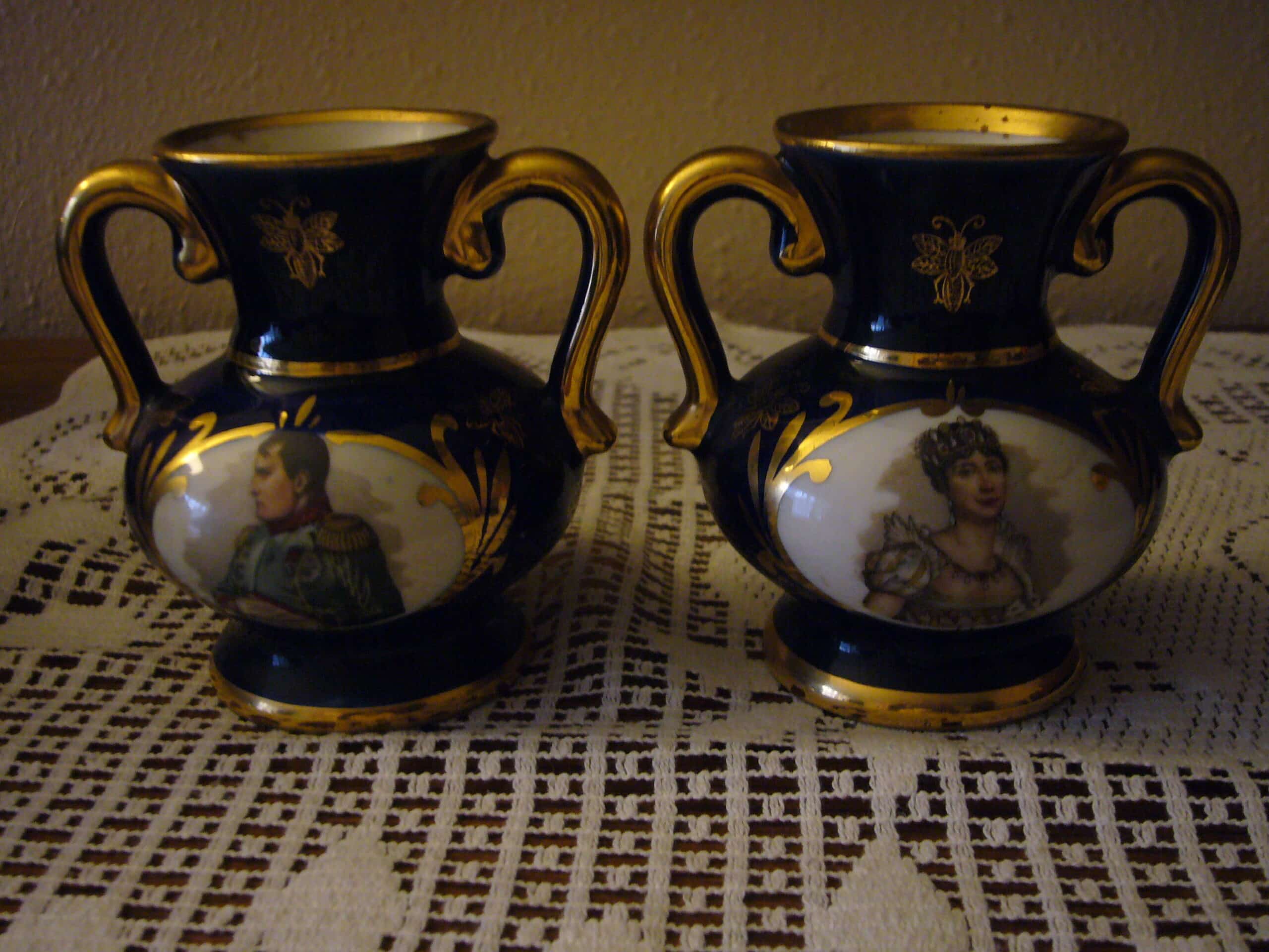 Estimation : porcelaines effigie de Napoléon 1er et Joséphine de Beauharnais.