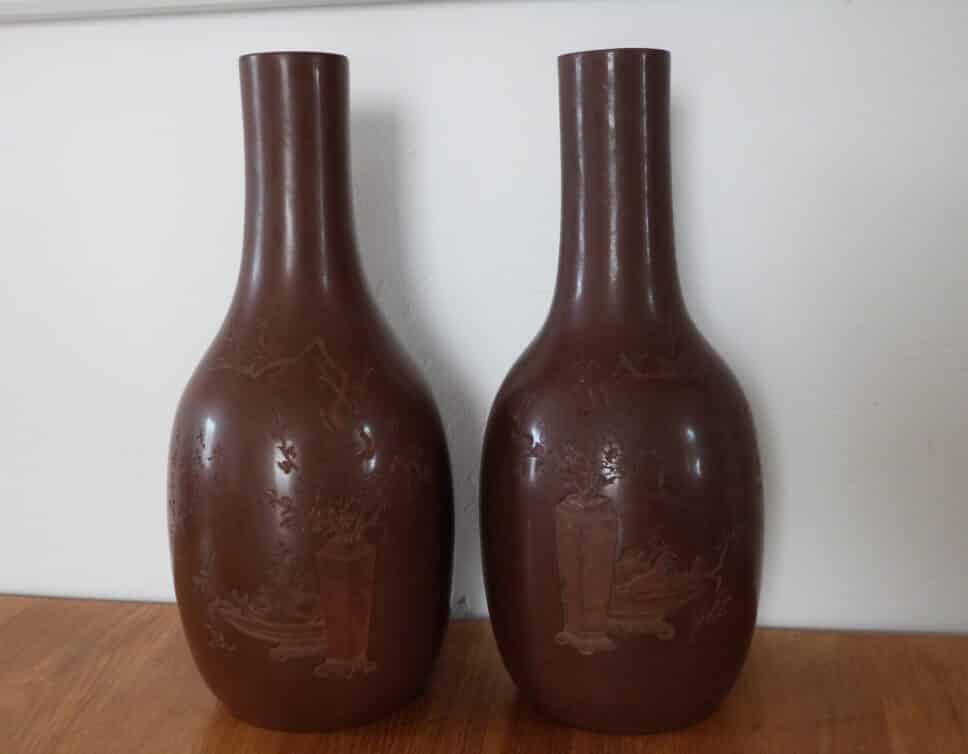 Paire de vases céramique du Tonkin