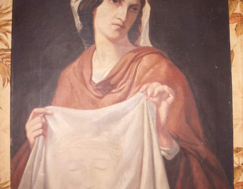 Peinture Tableau, Pastel: Véronique et le visage de Jésus