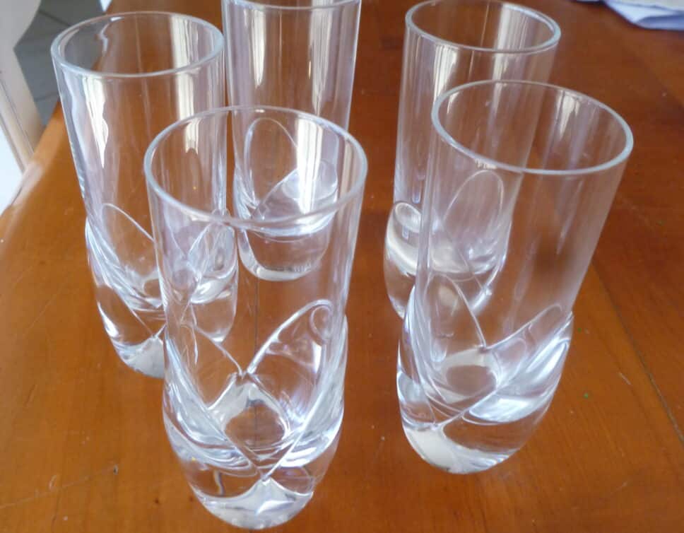 5 verres en cristal Daum France anciens