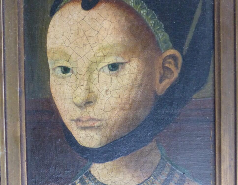 Peinture Tableau, Pastel: jeune femme au collier