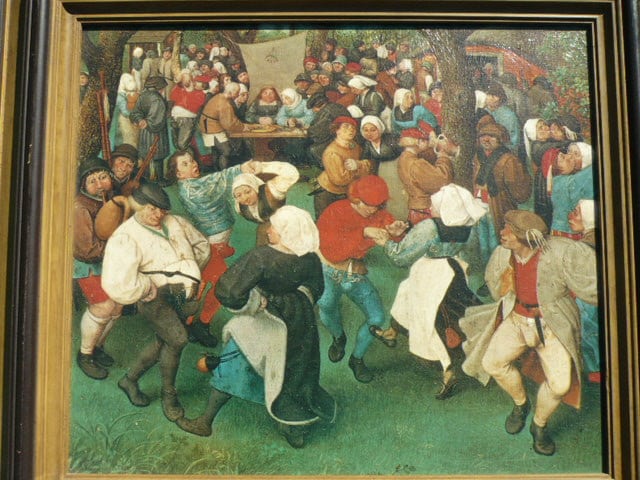 Peinture Tableau, Pastel: La Danse de la mariée en plein air, Brueghel