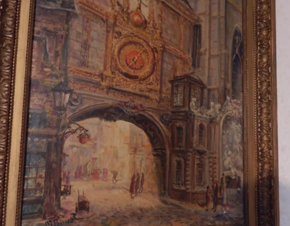 Peinture Tableau, Pastel: « Le gros horloge de Rouen »