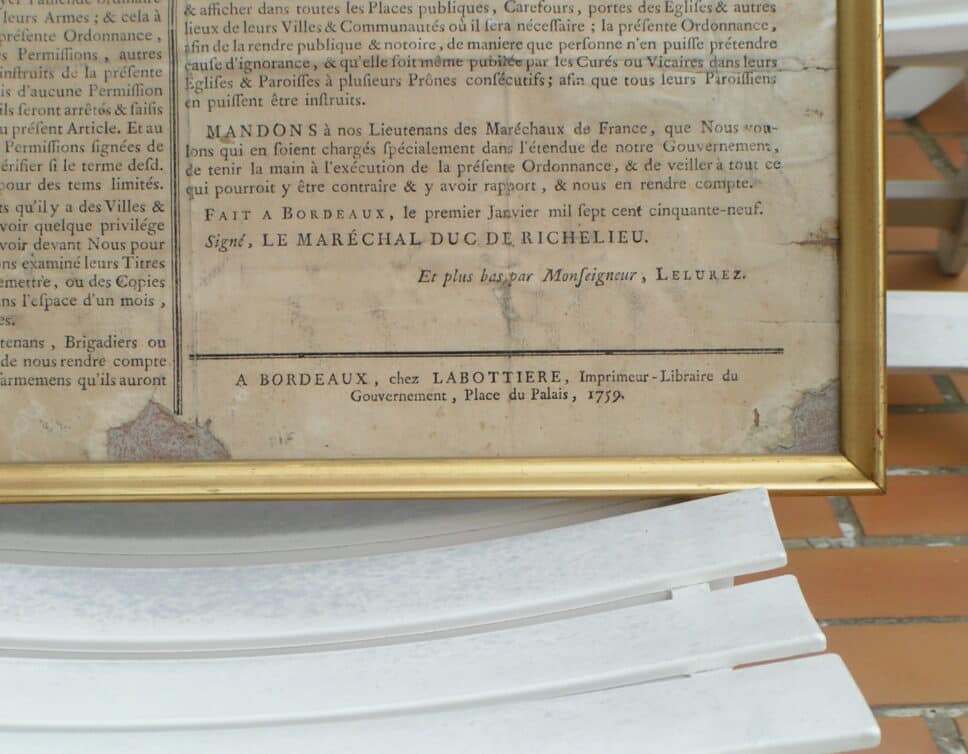 ordonnance de 1759 (affiche)