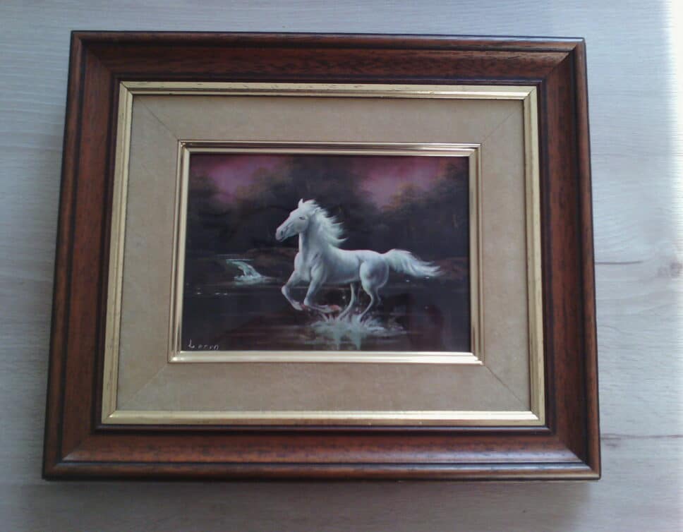 Peinture Tableau, Pastel: tableau cheval loren