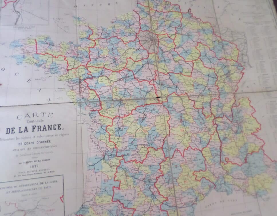 Estimation Livre, manuscrit: Carte de France en tissu