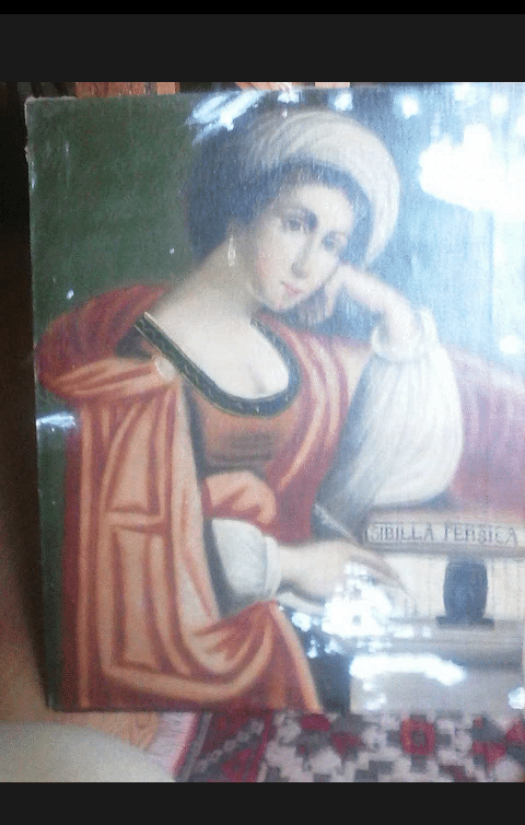 Peinture Tableau, Pastel: tableau huile sur toile sibilla persica