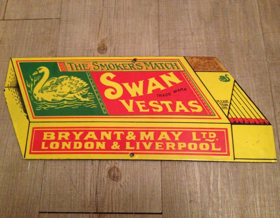 Plaque publicitaire Swan vesta