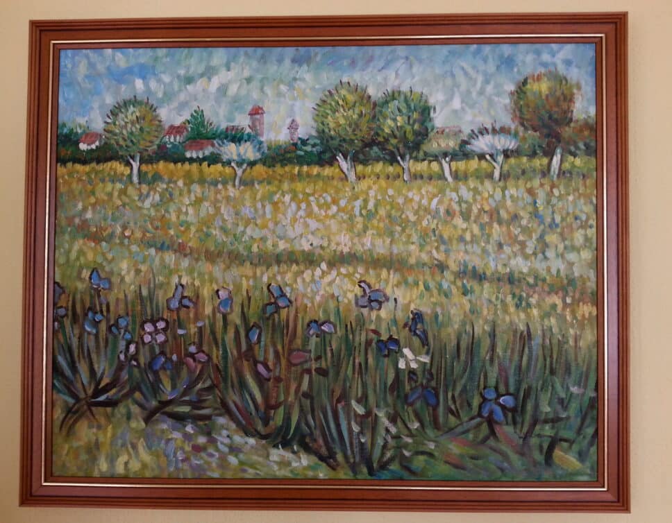 Peinture Tableau, Pastel: Paysage iris