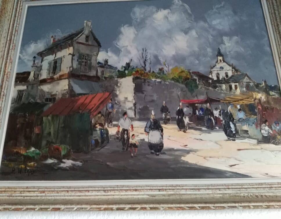 Peinture Tableau, Pastel: Village breton