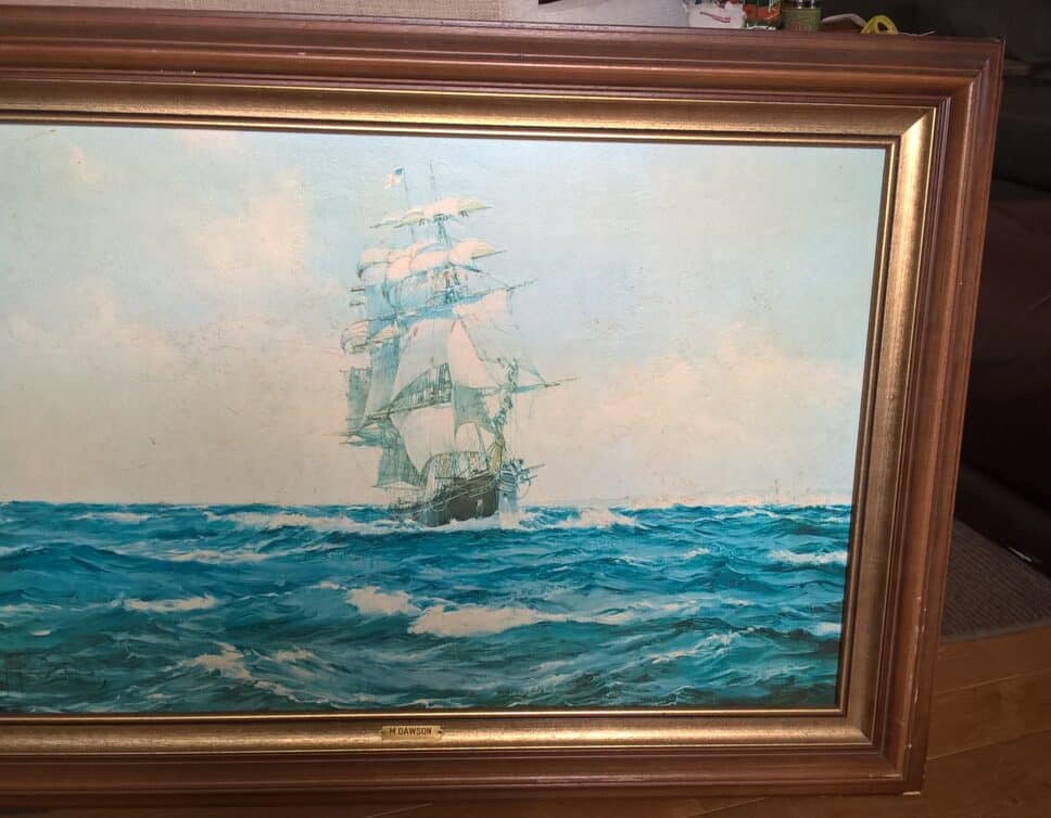 Gravure d’un tableau marine de M.Dawson